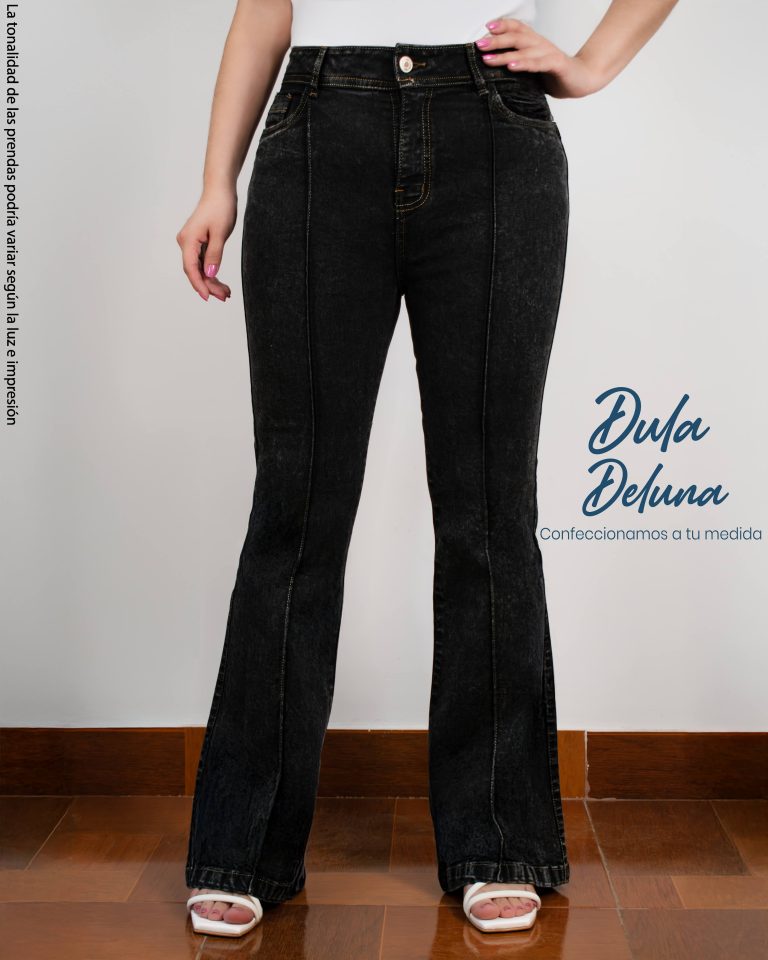 Pantalón de Mujer Jean Acampanado Casual Urbano Sirena Bootcut Raya