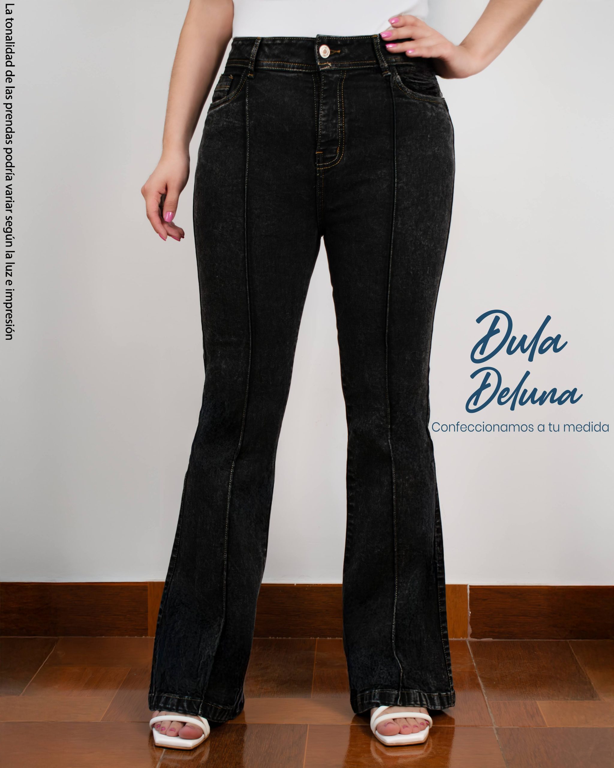 Pantalón de Mujer Jean Acampanado Casual Urbano Sirena Bootcut Raya