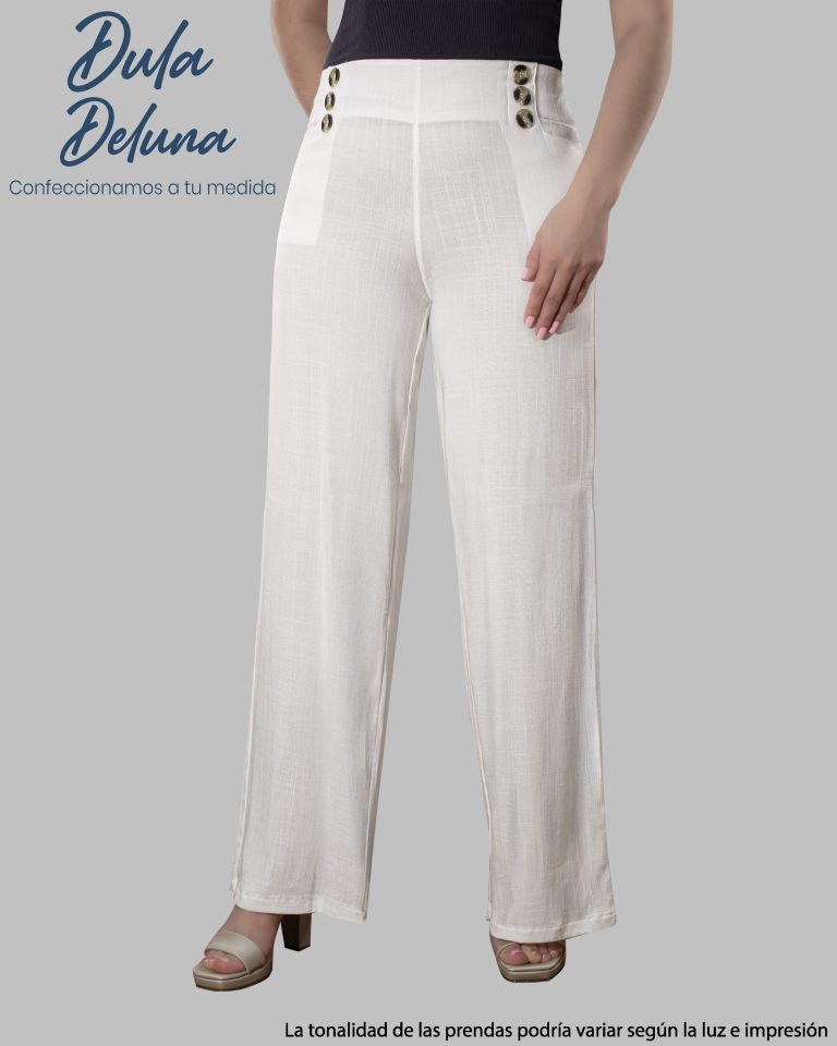 Pantalón Palazo de Mujer Casual Urbano Lino Tiro Alto
