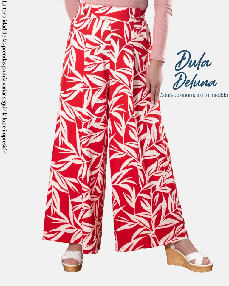 Pantalón Palazo para Mujer Noche Casual Seda Francesa Estampado