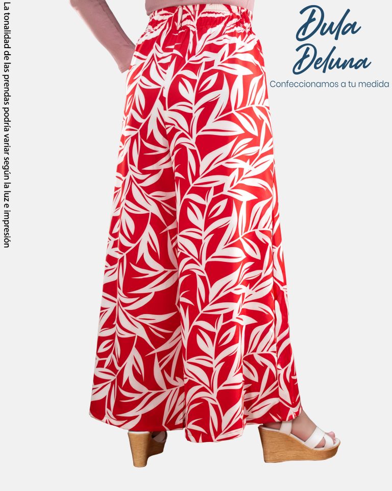 Pantalón Palazo de Mujer Evento Casual Seda Francesa Estampado