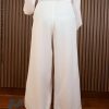 Pantalón Palazo Mujer Casual Fiesta Seda Francesa con Correa