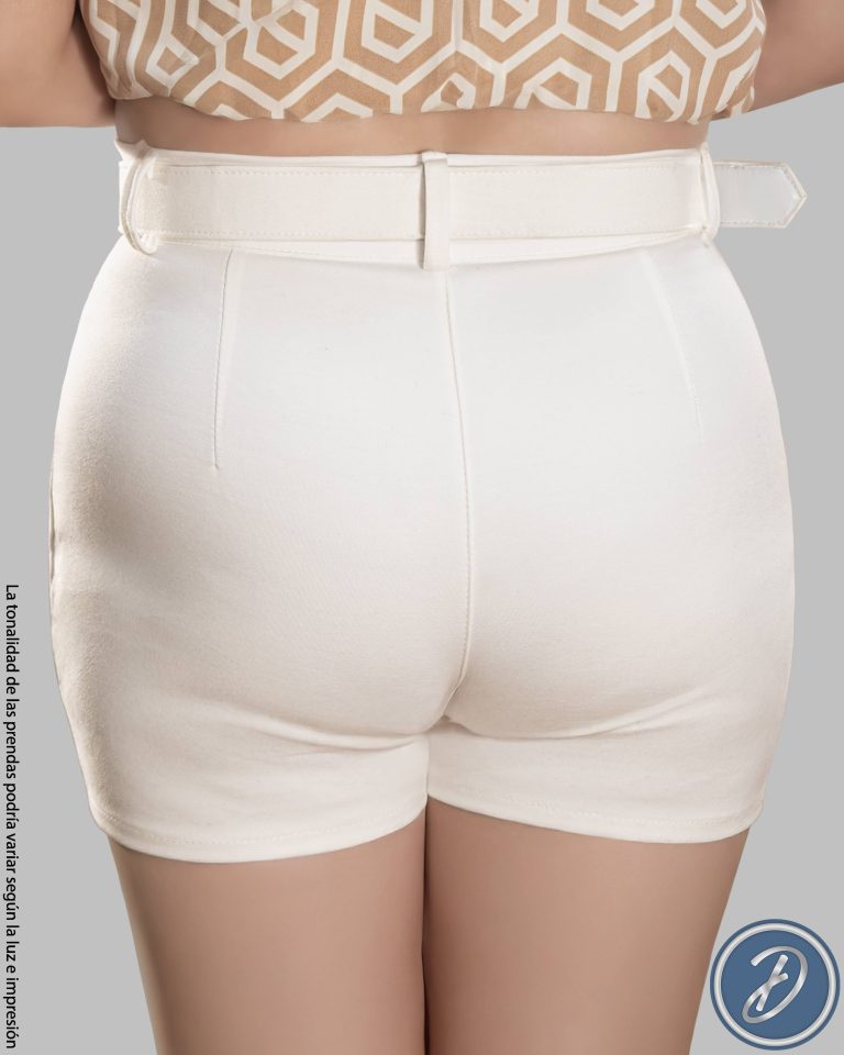 Short Mujer Drill Casual Verano Tiro Alto con Correa