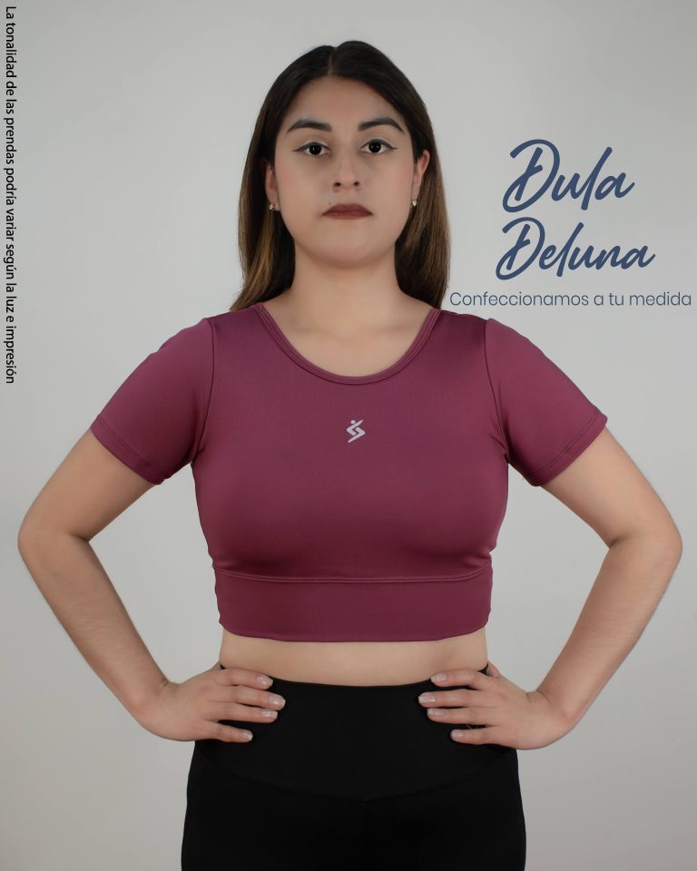 Crop Top de Mujer Entrenamiento Deportivo Suplex Colombiano Doble Violeta
