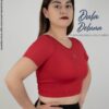Crop Top para Mujer Deportivo Gimnasio Suplex Colombiano Doble Violeta