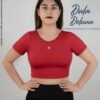 Crop Top de Mujer Deportivo Gimnasio Suplex Colombiano Doble Violeta