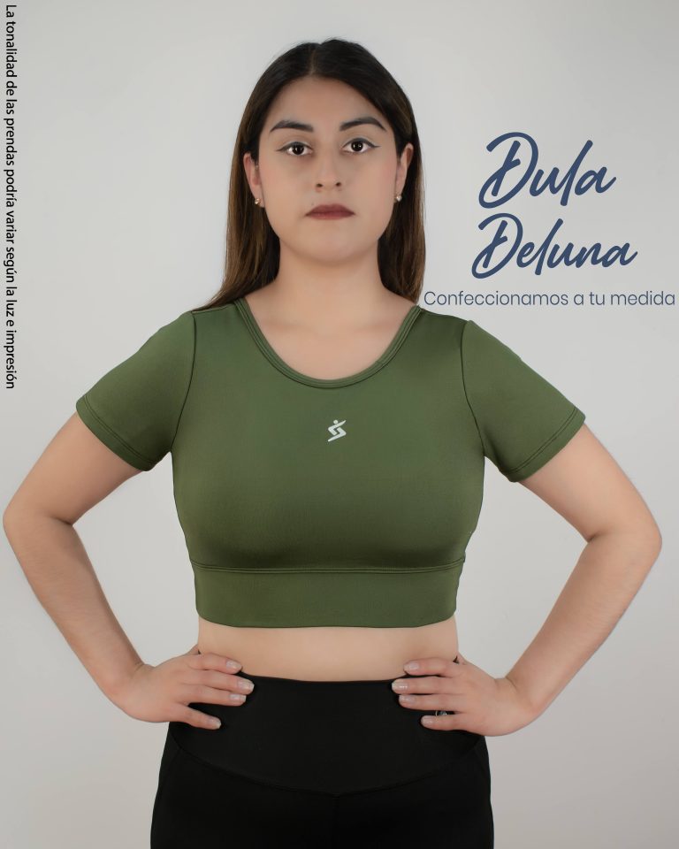 Crop Top de Mujer Deportivo Gym Suplex Colombiano Doble Violeta