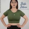 Crop Top de Mujer Deportivo Gym Suplex Colombiano Doble Violeta
