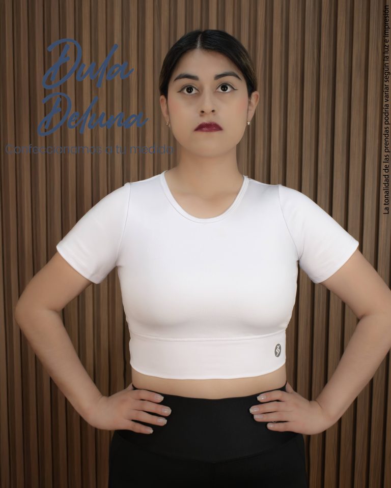 Crop Top de Mujer Deportivo Stretch Suplex Colombiano Asimétrico Aurora