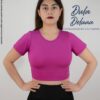 Crop Top de Mujer Deportivo Gimnasio Suplex Colombiano Asimétrico Aurora