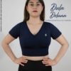 Crop Top de Mujer Fitness Deportivo Suplex Colombiano Tiras Esmeralda
