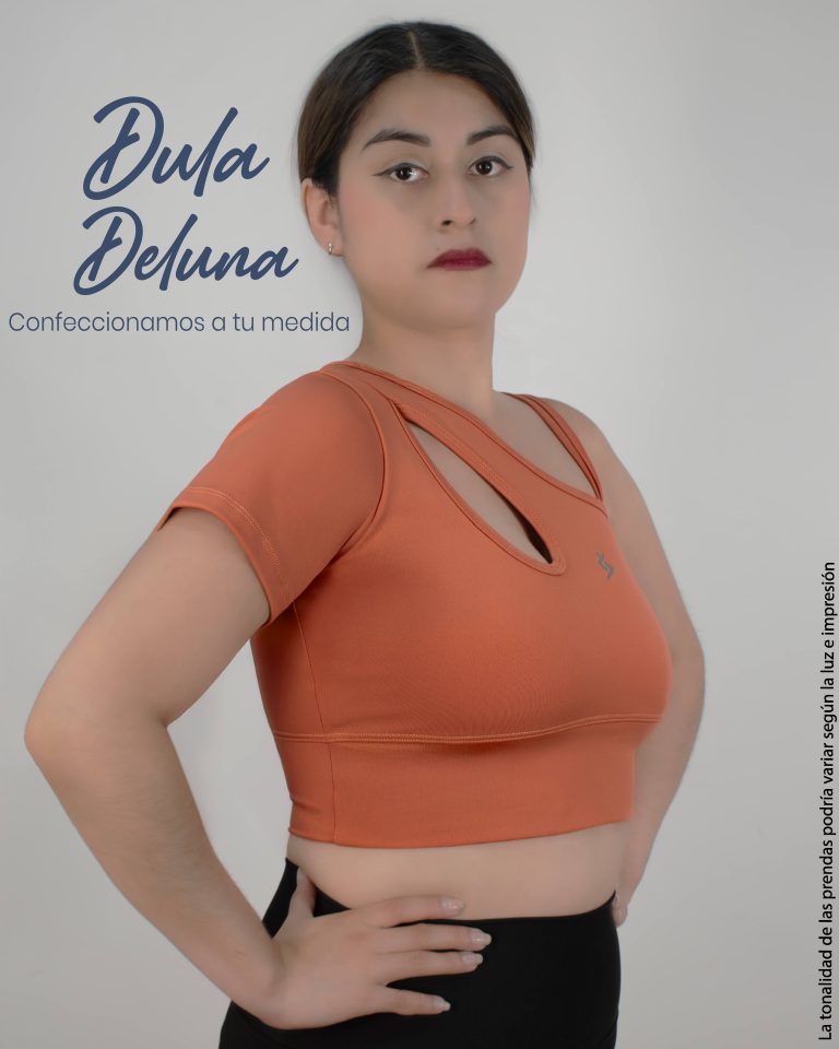 Crop Top para Mujer Deportivo Maraton Suplex Colombiano Asimétrico Aurora