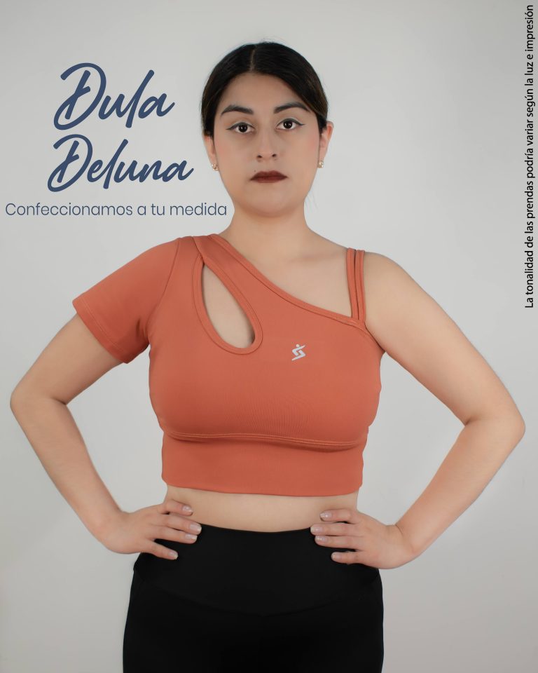 Crop Top de Mujer Deportivo Maraton Suplex Colombiano Asimétrico Aurora