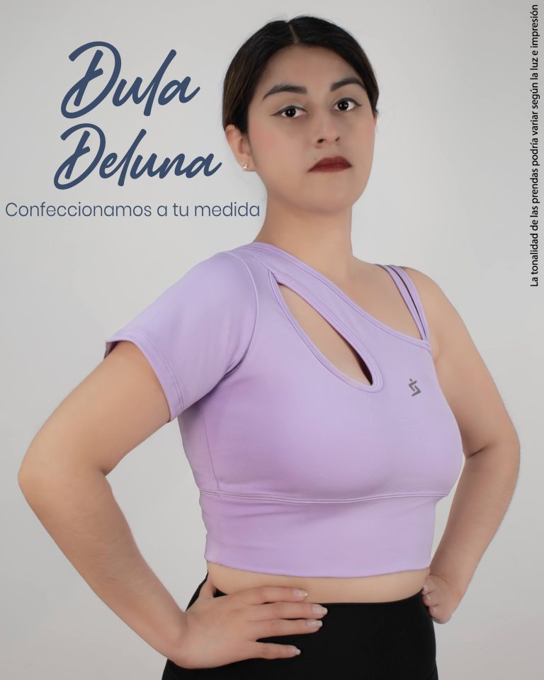 Crop Top para Mujer Deportivo Sport Suplex Colombiano Asimétrico Aurora