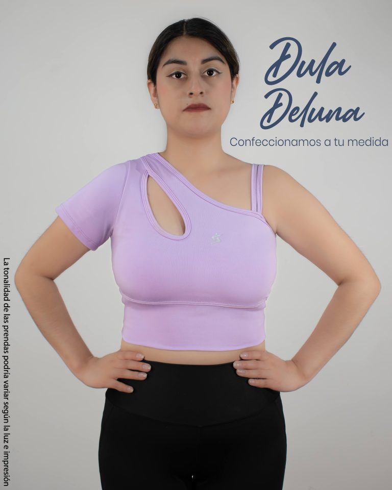 Crop Top de Mujer Deportivo Sport Suplex Colombiano Asimétrico Aurora