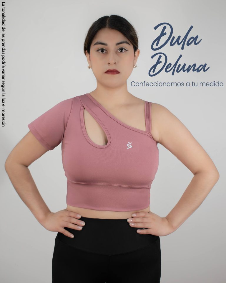 Crop Top de Mujer Deportivo Gym Suplex Colombiano Asimétrico Aurora
