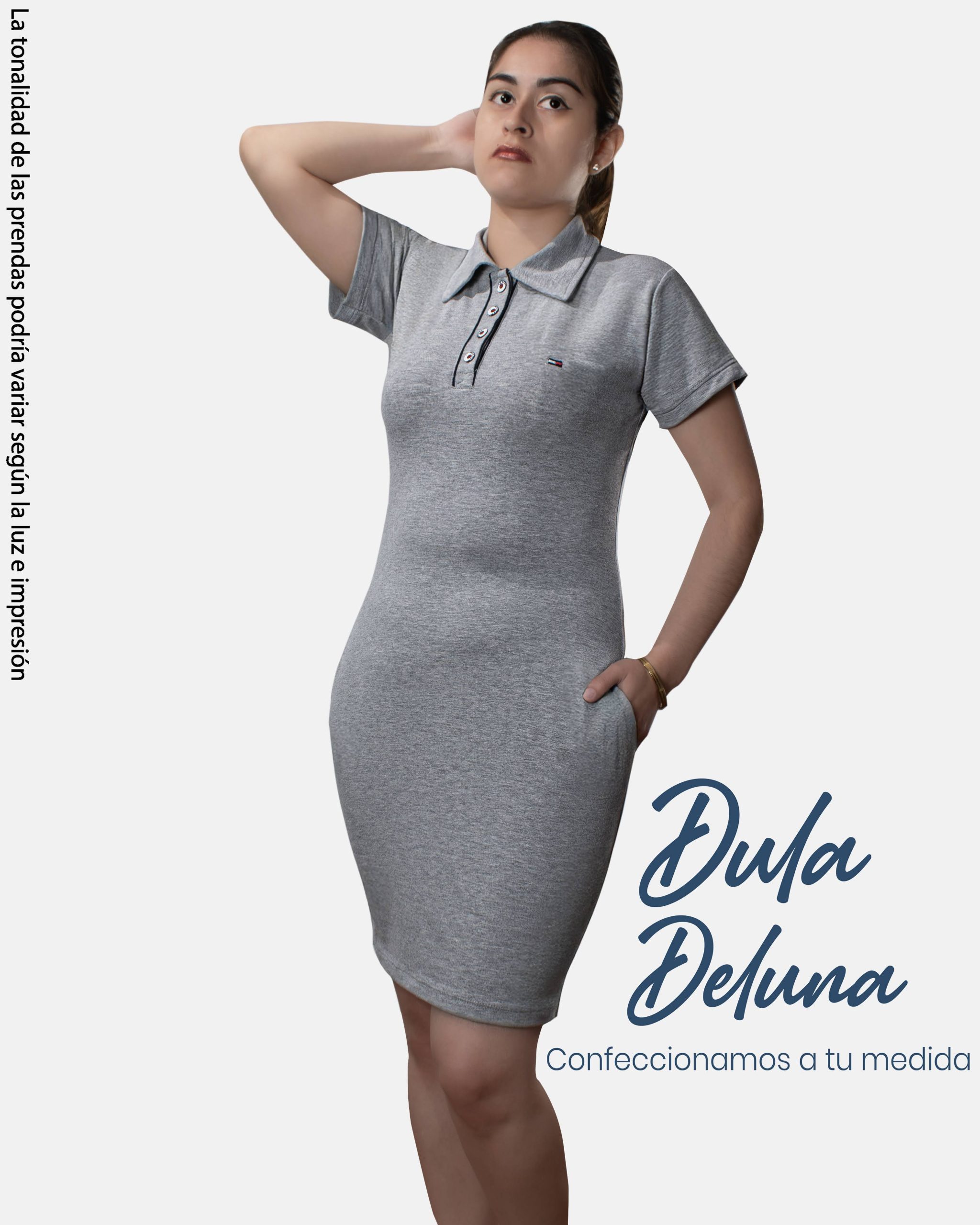 Vestido Polo de Mujer Casual Manga Corta Camisero