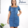 Vestido Corto Mujer Casual Elegante Denim Manga Corta Grisel