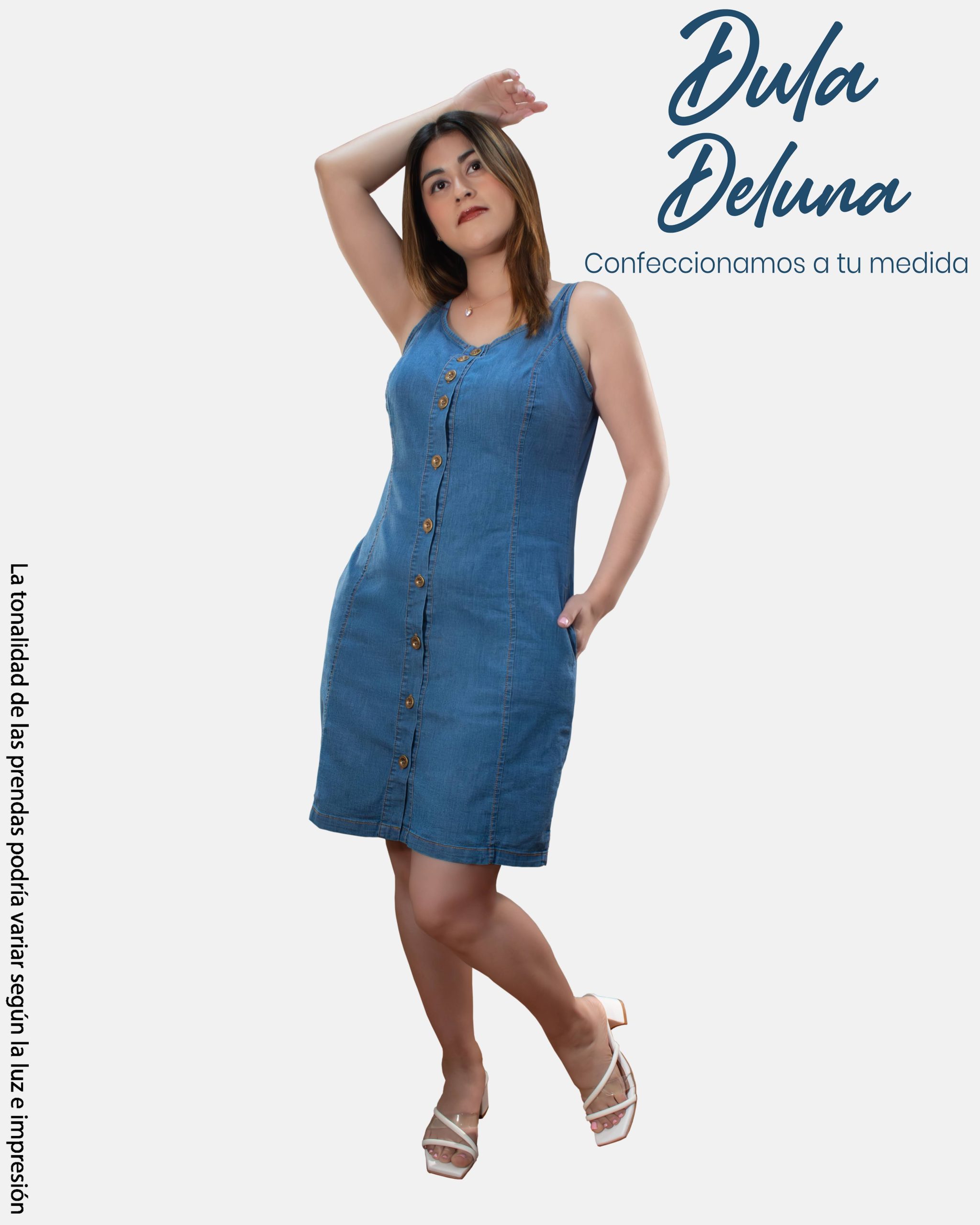 Vestido Denim Corto de Mujer Casual Urbano Sarai