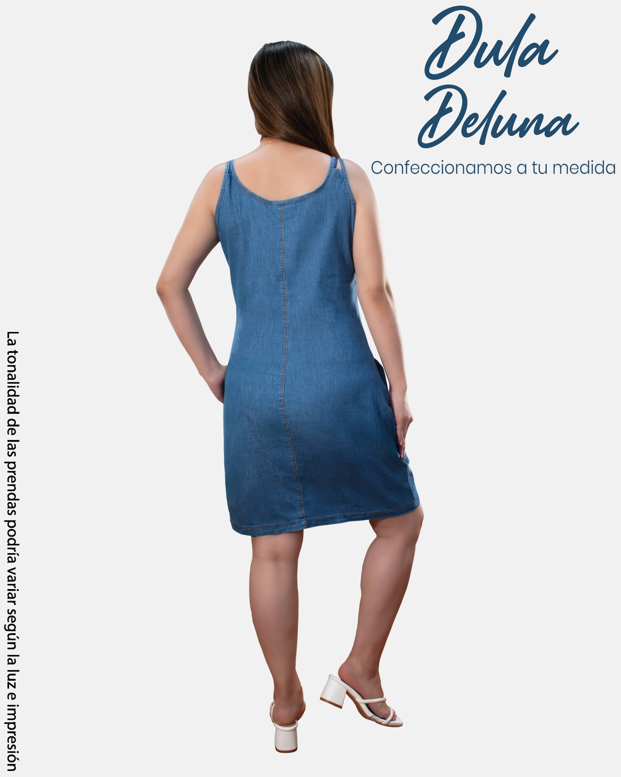 Vestido Denim Corto Mujer Casual Diario Sarai