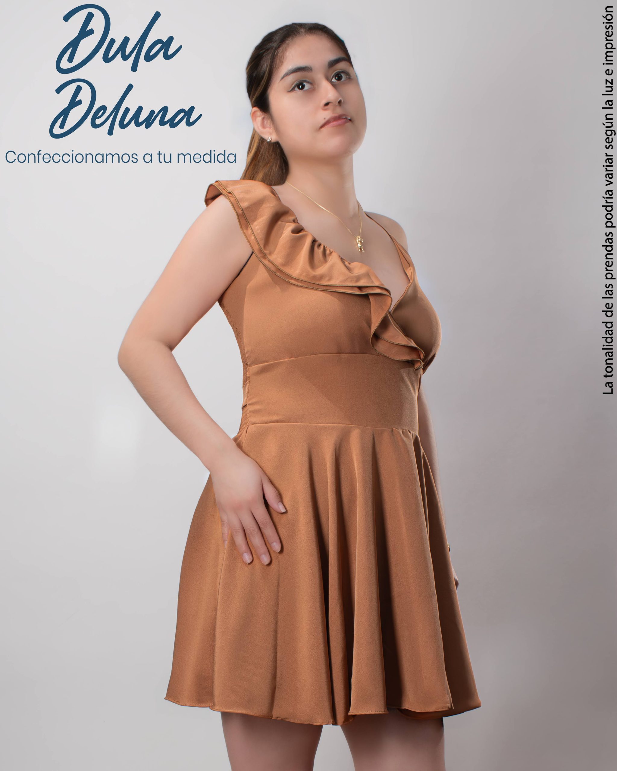 Vestido para Mujer Casual Fiesta Corto Seda Francesa con Volante