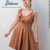 Vestido de Mujer Casual Fiesta Corto Seda Francesa con Volante