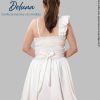 Vestido Mujer Corto Noche Casual Seda Francesa con Volante