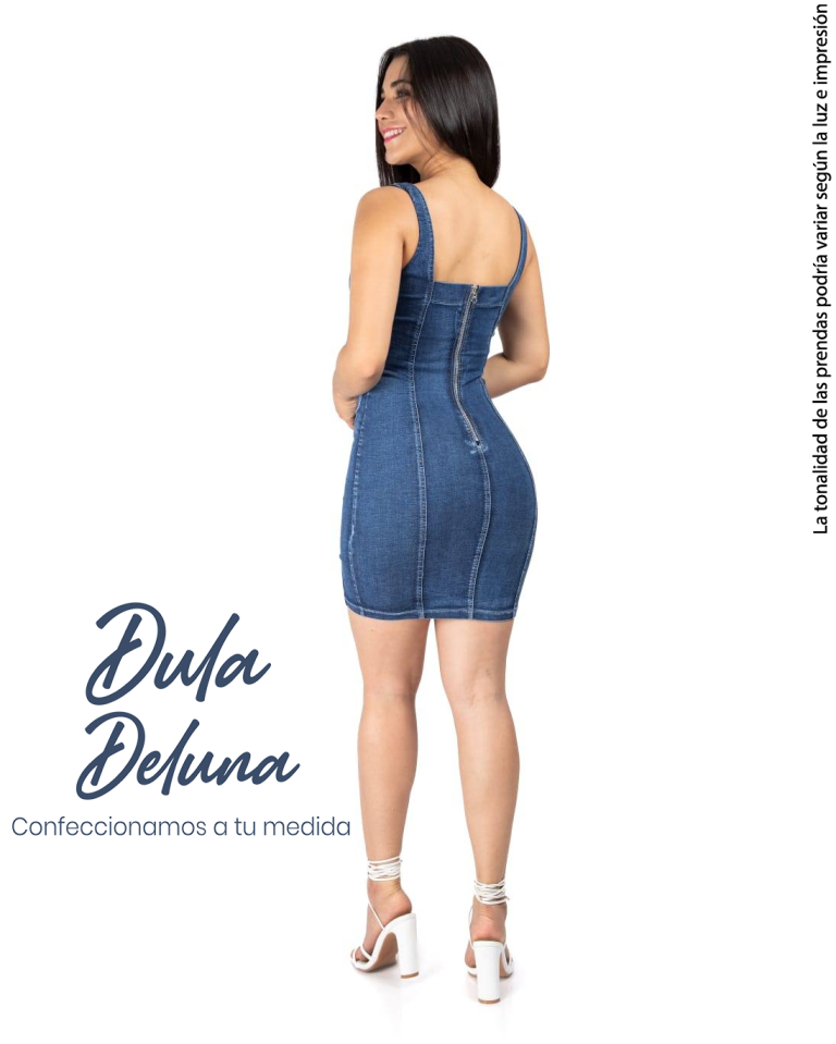 Vestido de Mujer Casual Noche Denim Stretch Corto Morgana