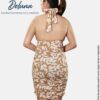 Vestido Corto de Mujer Casual Rib Delgado Estampado con Copa