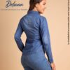 Camisa Mujer Casual Elegante Manga Larga Denim Broche