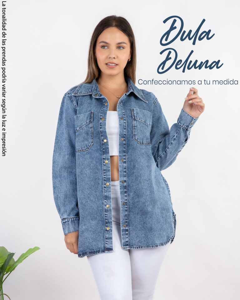 Camisa Mujer Casual Elegante Jean Oversize Manga Larga Mujer