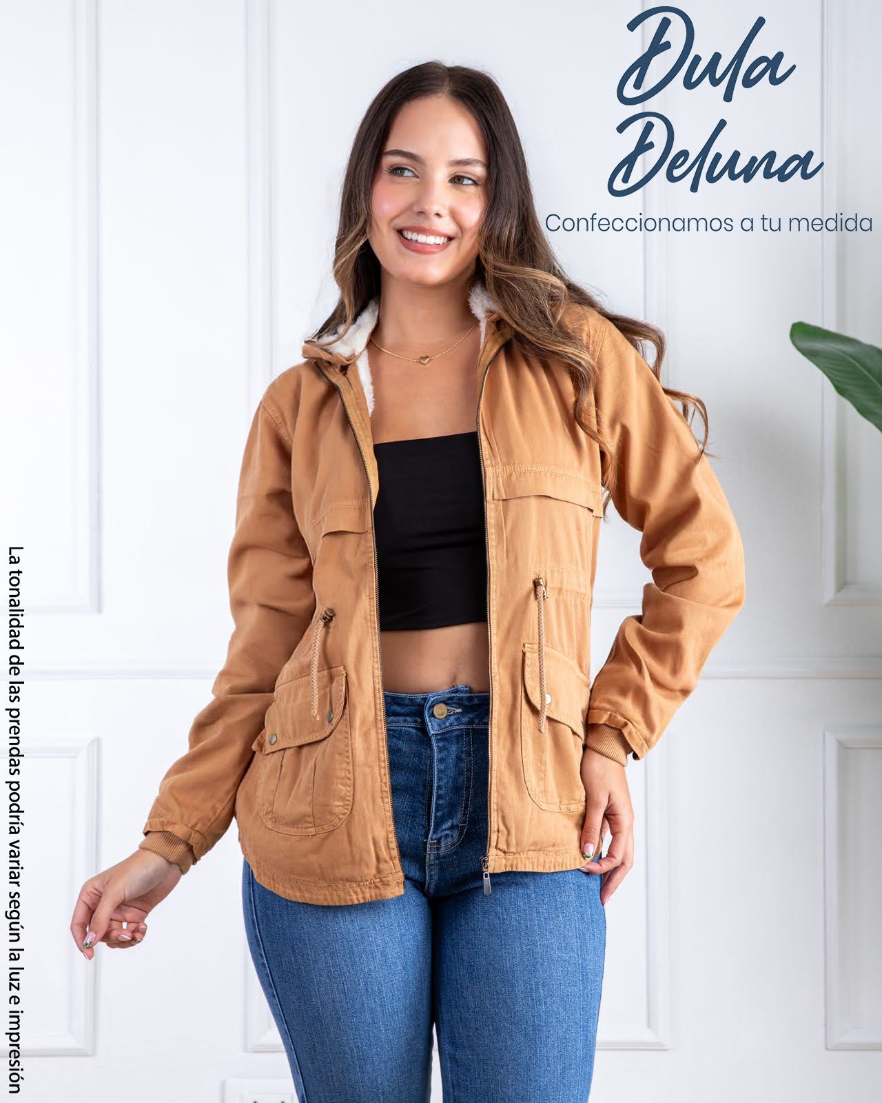 Casaca Abrigo para Mujer Casual Fiesta Drill Cotton con Capucha Zoe