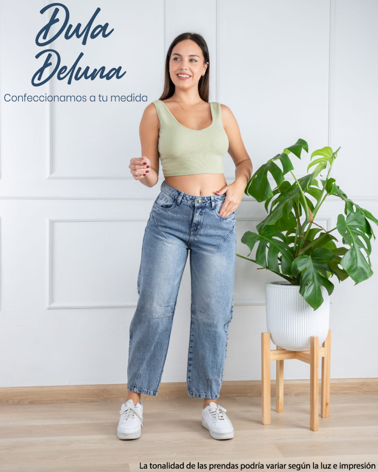 Pantalón Jean Mujer Casual Fiesta Mom Tiro Alto Barrel