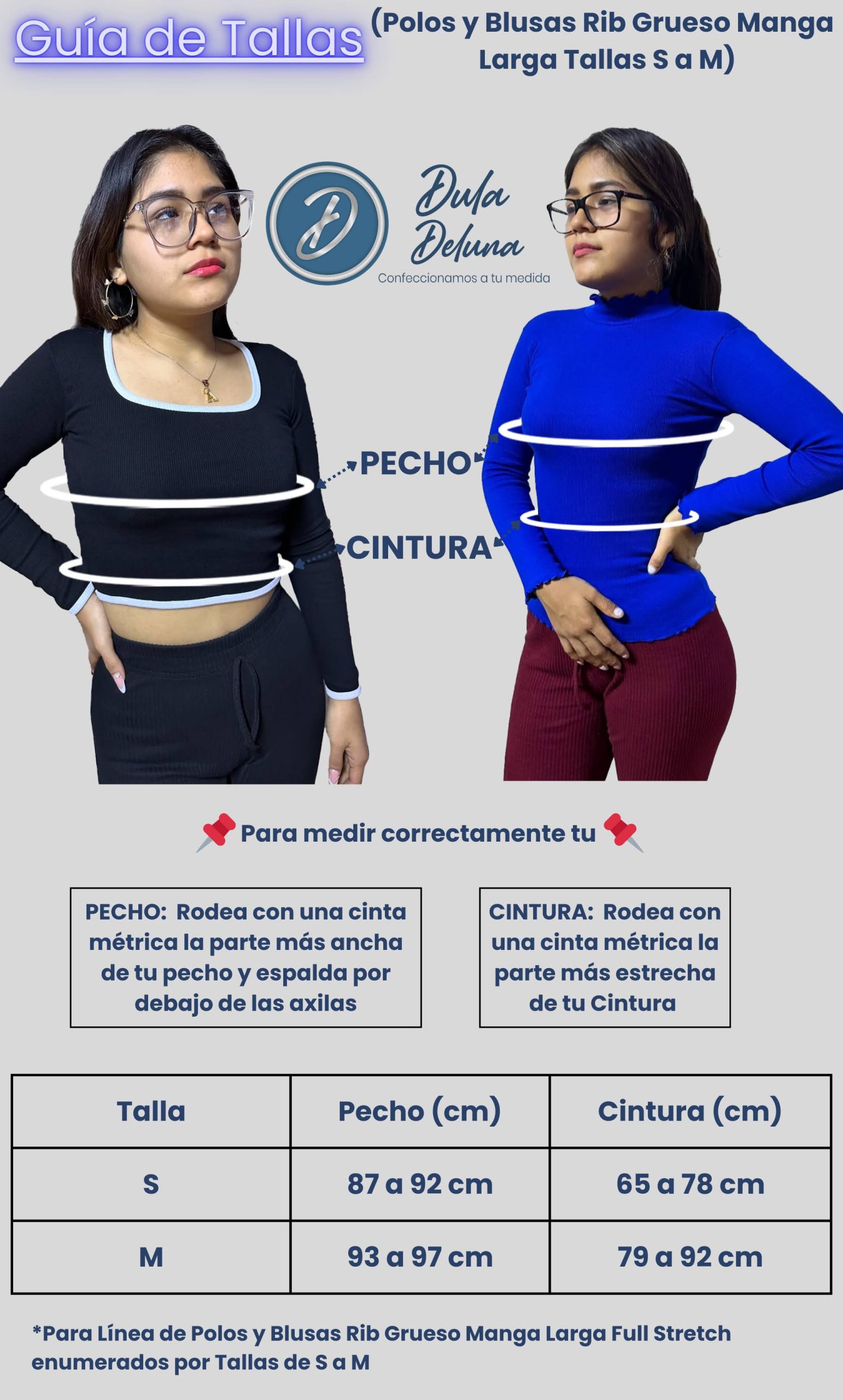 Polos y Blusas Rib Grueso Manga Larga