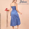 Maxi Vestido Largo de Mujer Casual Oficina Denim con Tiras Kristal