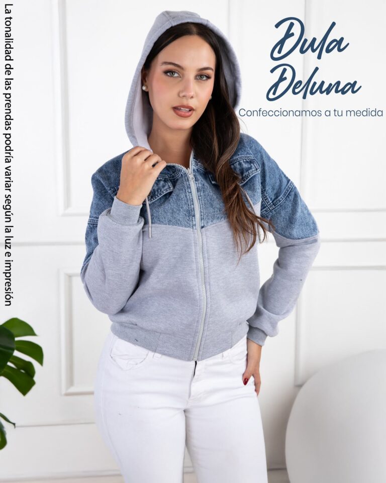 Casaca de Mujer Casual Urbano Jean y Franela con Capucha Parin