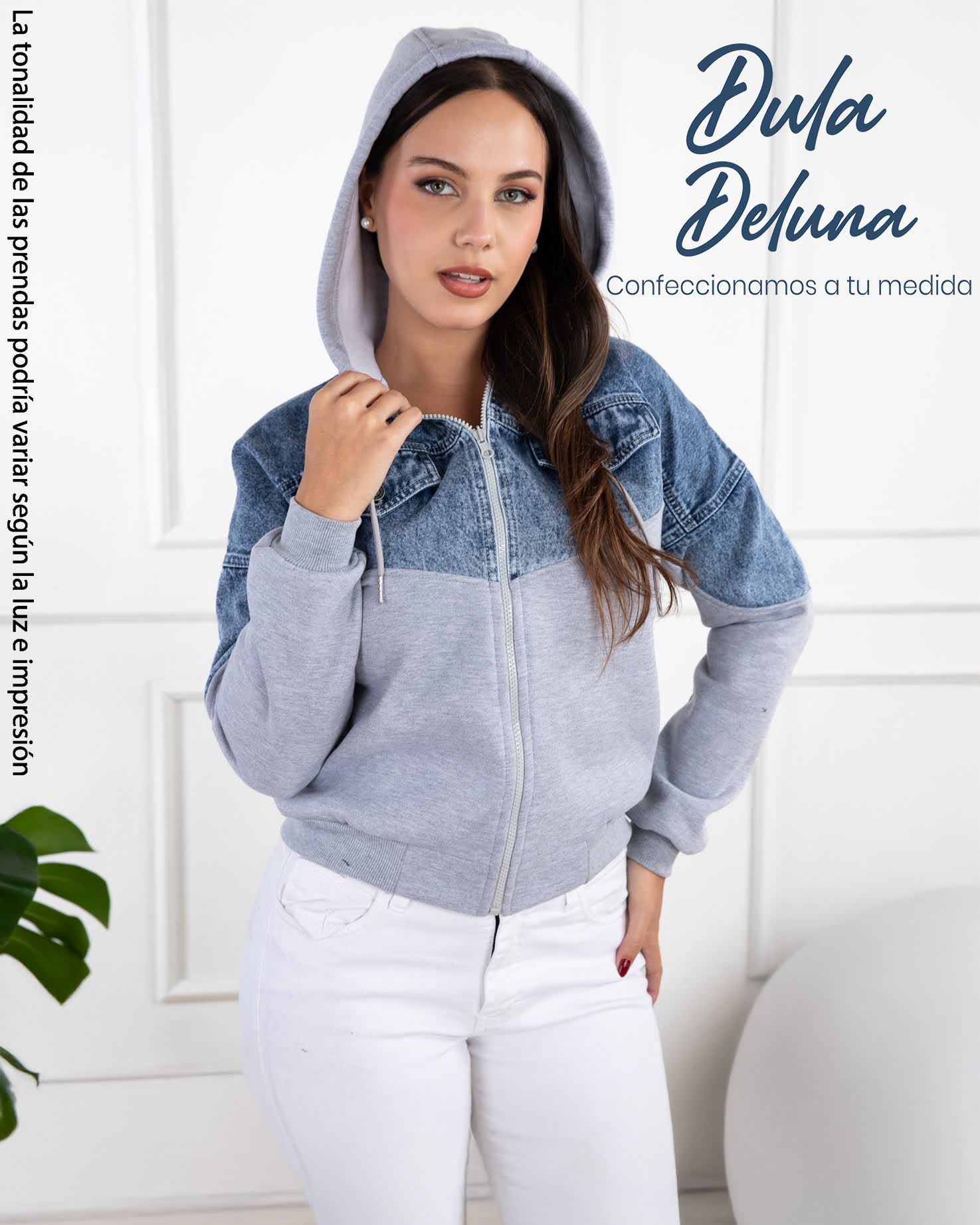 Casaca de Mujer Casual Urbano Jean y Franela con Capucha Parin