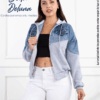 Casaca Mujer Casual Oficina Jean y Franela con Capucha Parin