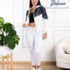 Casaca Mujer Casual Elegante Jean y Franela con Capucha Parin