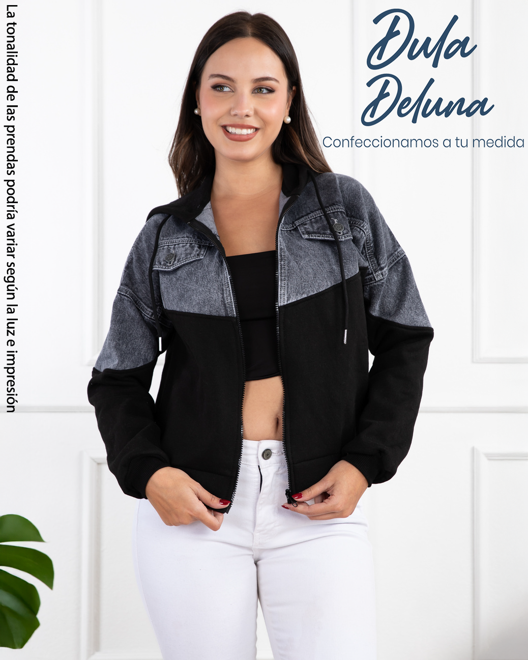 Casaca para Mujer Casual Fiesta Jean y Franela con Capucha Parin