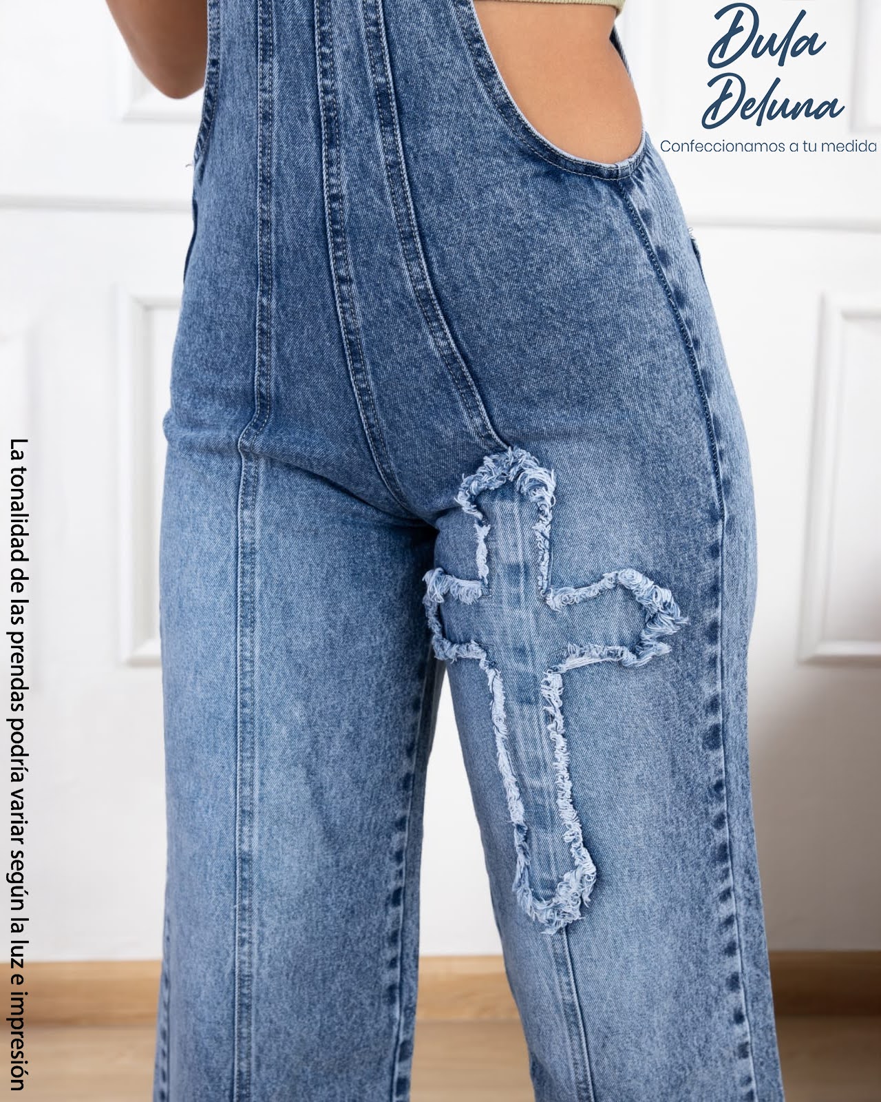 Overol para Mujer Jean Wide Leg Casual Fiesta con Tirantes Jannis