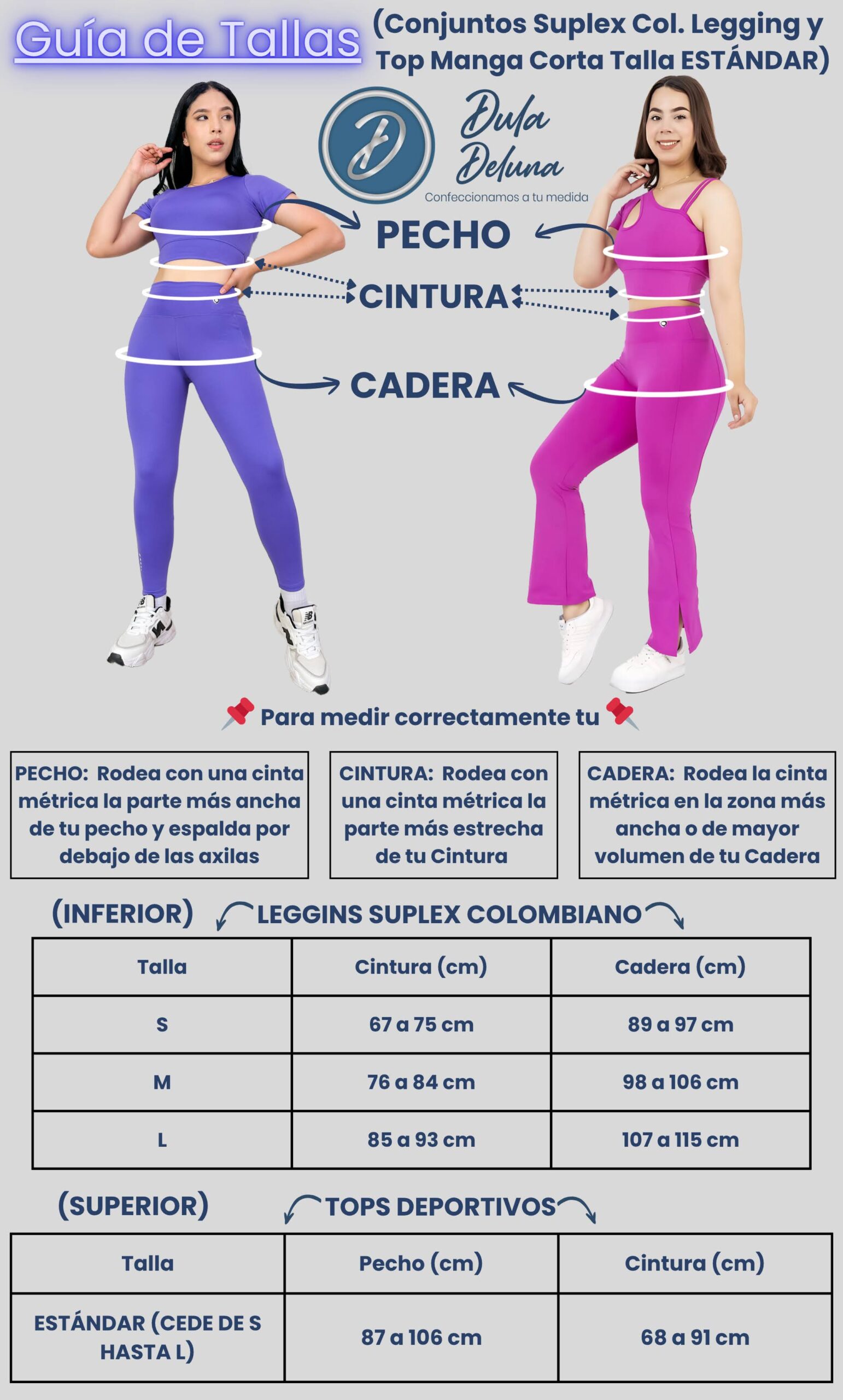 Conjunto Legging Suplex Colombiano y Top Manga Corta