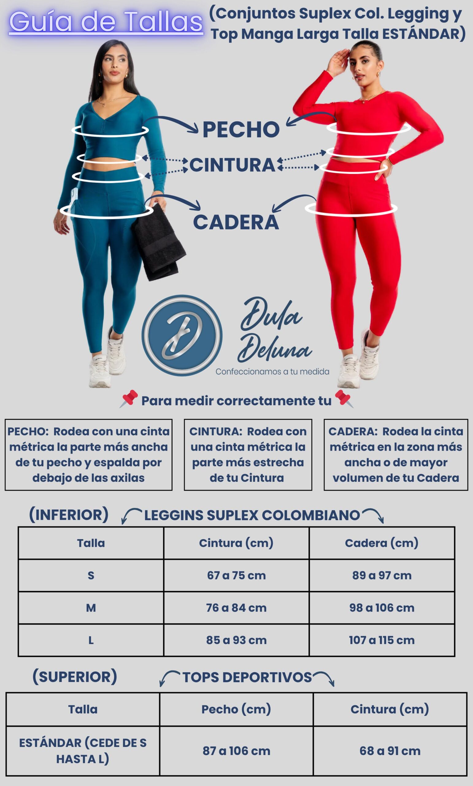 Conjunto Legging Suplex Colombiano y Top Manga Larga