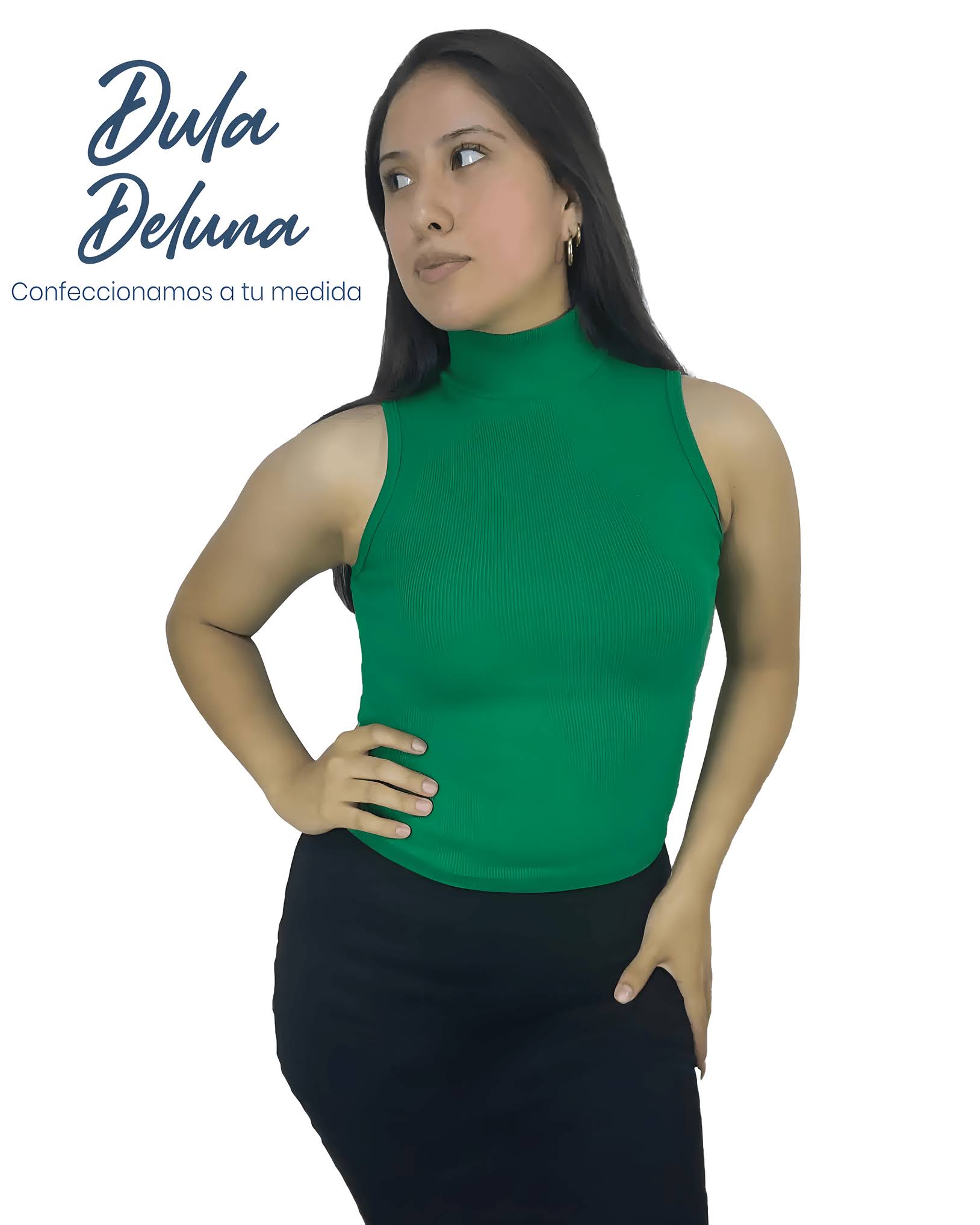 Blusa Cafarena de Mujer Casual Fiesta Rib Grueso Stretch Manga Cero