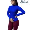 Blusa Mujer Casual Invierno Rib Grueso Stretch Manga Larga Lechuga