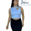 Blusa Polo de Mujer Casual Elegante Rib Grueso Stretch Asimétrico Nena