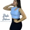 Blusa Polo Mujer Casual Fiesta Rib Grueso Stretch Asimétrico Nena