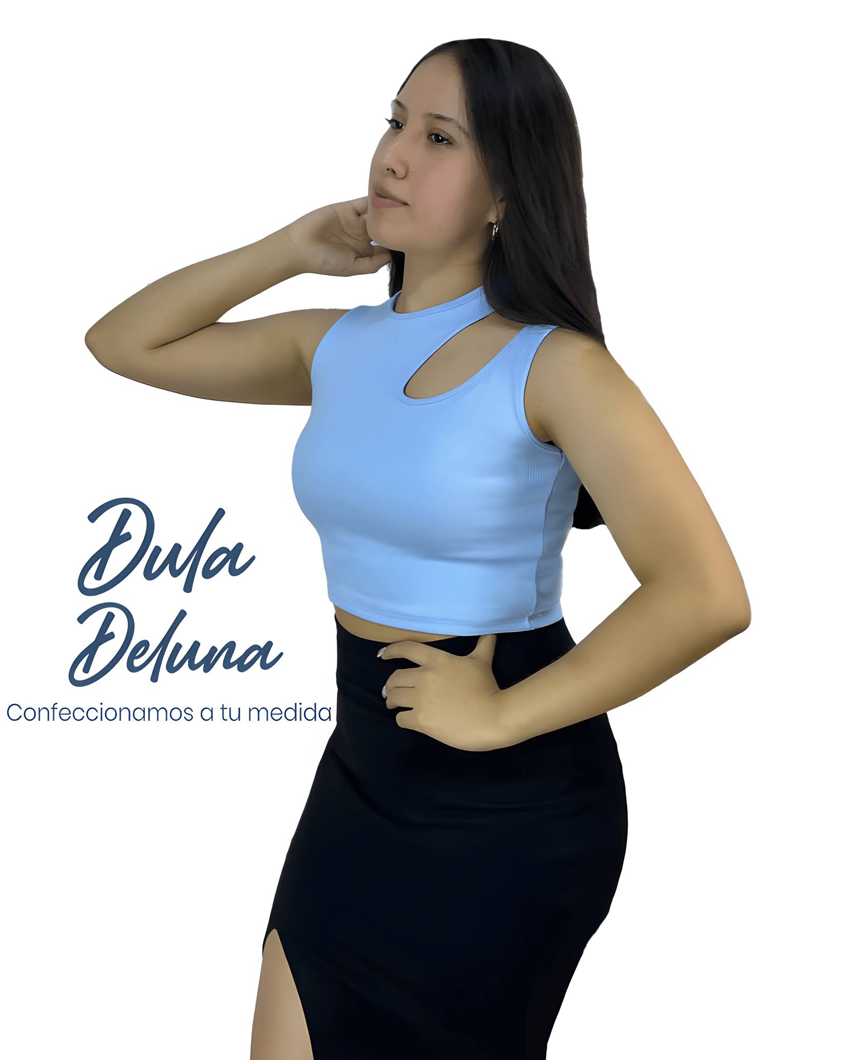 Blusa Polo Mujer Casual Fiesta Rib Grueso Stretch Asimétrico Nena