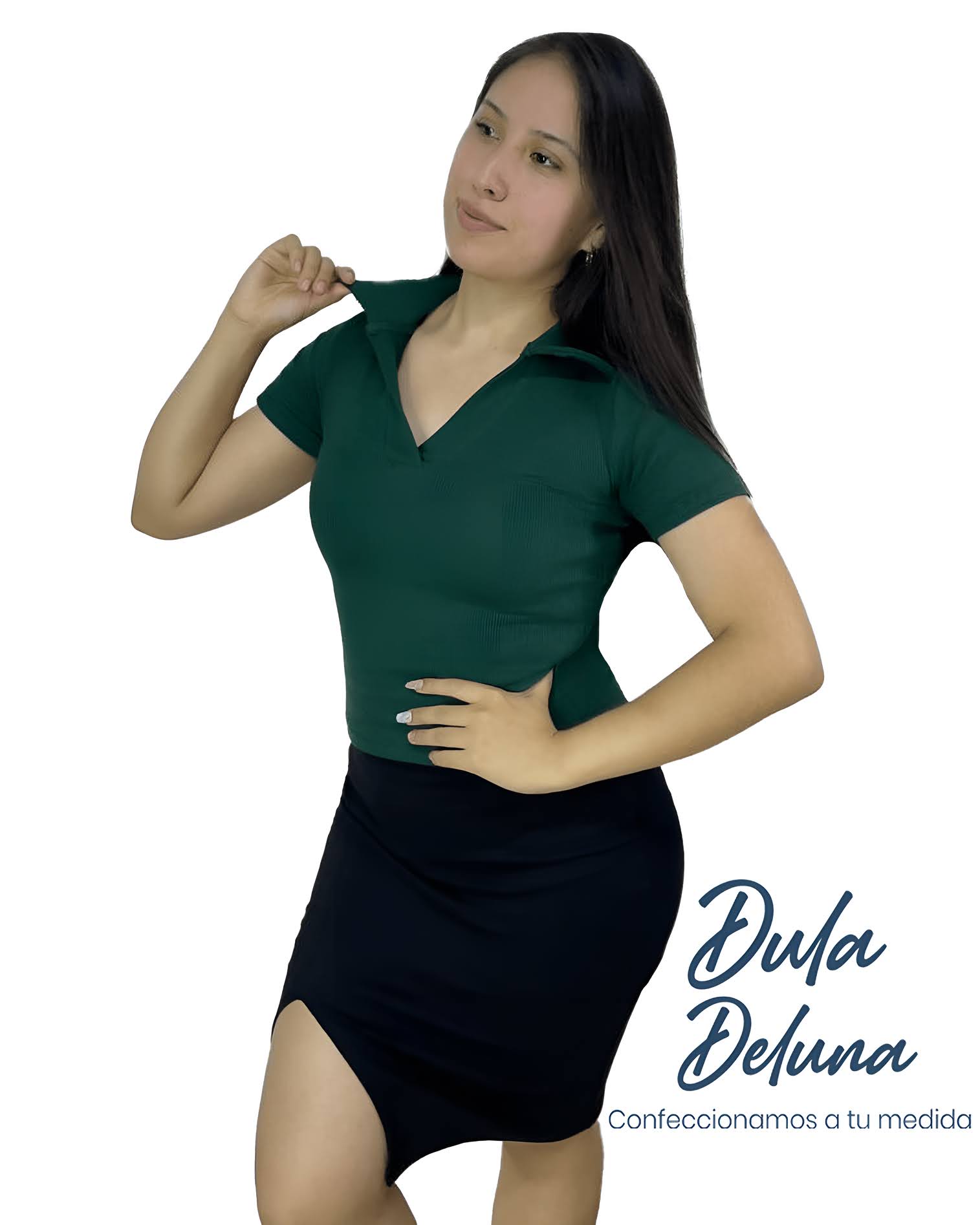 Blusa Polo Mujer Casual Urbano Rib Grueso Stretch Camisero