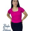 Blusa Polo de Mujer Casual Verano Rib Grueso Stretch Cuadrado